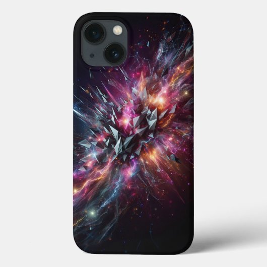 Abstract Crystal Energy Burst Phone Case - Neon  (Rückseite)