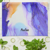 Abstract Custom Purple Orange Geschirrtuch (Gefaltet)