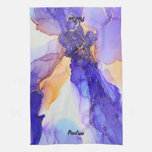 Abstract Custom Purple Orange Geschirrtuch (Vertikal)