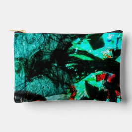 Abstract Cut Sew Bag double blue abstract recycled Zubehörtasche