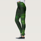 Abstract Cyber Pattern | Black & Lime Plasma Leggings (Links)