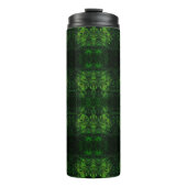 Abstract Cyber Pattern | Black & Lime Plasma Thermosbecher (Vorderseite)