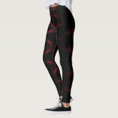 Abstract Cyber Pattern | Crimson Flux Leggings (Links)