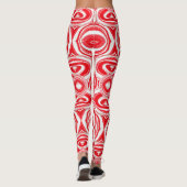 Abstract Cyber Pattern | Hypnotic Red/White  Leggings (Rückseite)