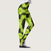 Abstract Cyber Pattern | Neon Lime & Black Leggings (Rechts)