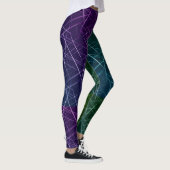 Abstract Cyber Pattern | Purple & Emerald Grid Leggings (Rechts)