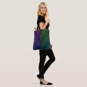 Abstract Cyber Pattern | Purple & Emerald Grid Tasche (Am Model)