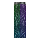 Abstract Cyber Pattern | Purple & Emerald Grid Thermosbecher (Rückseite)