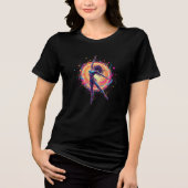 Abstract Dancer Neon Lines Dynamic Art Tri-Blend Shirt (Vorderseite)