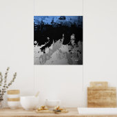 Abstract dark blue and Schar Poster (Küche)