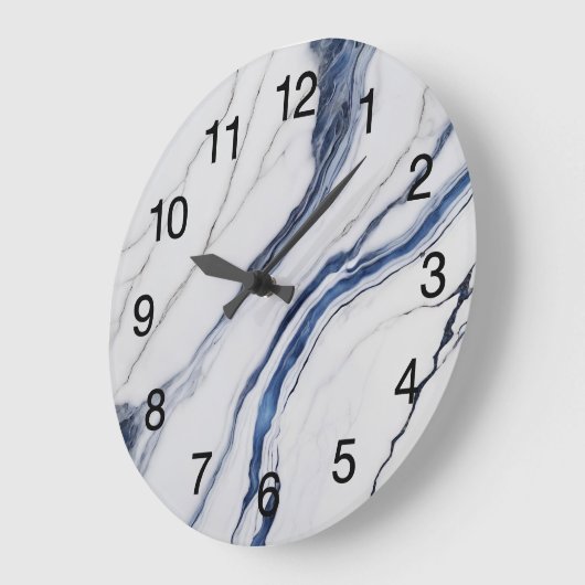 Abstract Dark Blue Green Mist Fractal Große Wanduhr (Winkel)