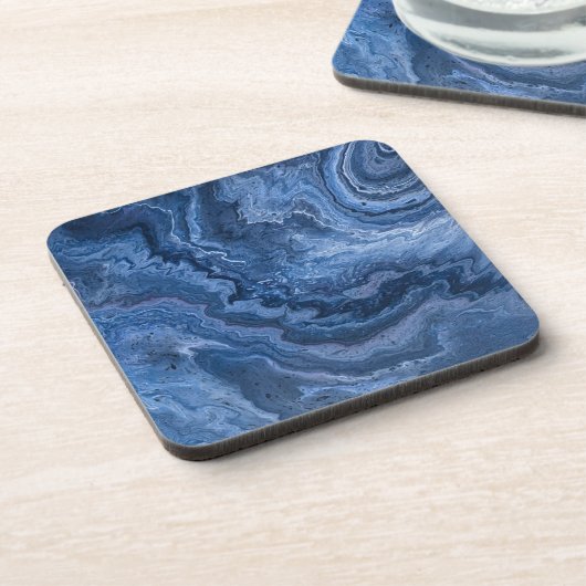 Abstract Deep Blue Marble Getränkeuntersetzer (Linke Seite)