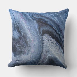 Abstract Deep Blue Marbled Clouds Kissen