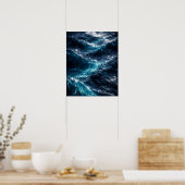 Abstract Deep Ocean Water Ripple Art Poster (Küche)