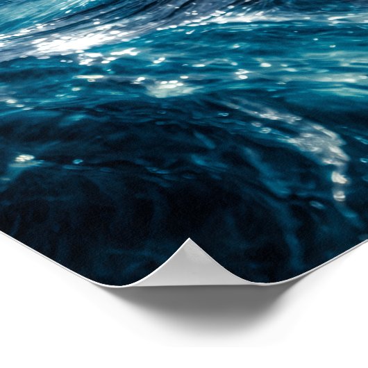 Abstract Deep Ocean Water Ripple Art Poster (Ecke)