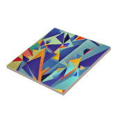 Abstract Design 290 Cubism Blue Orange Fliese (Seite)