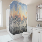 Abstract Design 84 fire Orange Blue Gray Duschvorhang (Beispiel)