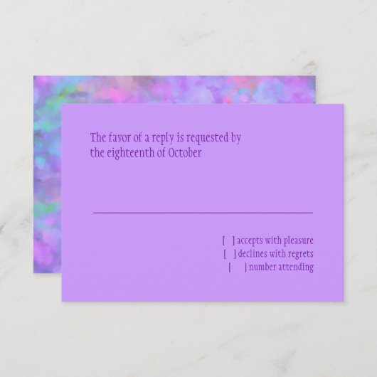 Abstract Design Bat Mitzvah UAWG RSVP Karte (Vorne/Hinten)