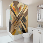 Abstract Design Black Tan Blue Duschvorhang (Beispiel)