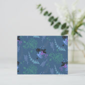 Abstract Design Blue Freerful Postcard Abstract Postkarte (Stehend Vorderseite)