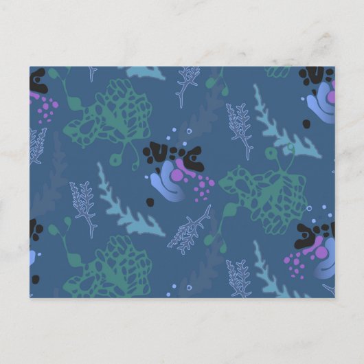 Abstract Design Blue Freerful Postcard Abstract Postkarte (Vorderseite)