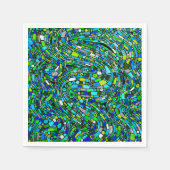 Abstract Design Blue Green Waves Shapes Serviette (Vorderseite)