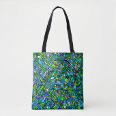 Abstract Design Blue Green Waves Shapes Tasche (Vorderseite)