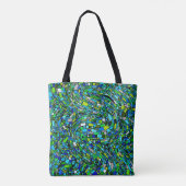 Abstract Design Blue Green Waves Shapes Tasche (Rückseite)