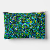 Abstract Design Blue Green Waves Shapes Zubehörtasche (Rückseite)