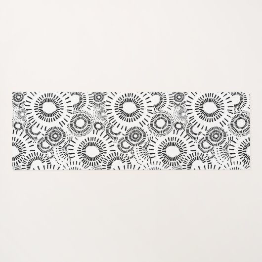 Abstract design in blue and white and black and wh yogamatte (Rückseite (Horizontal))