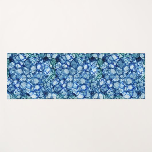Abstract design in blue and white and black and wh yogamatte (Vorderseite (Horizontal))