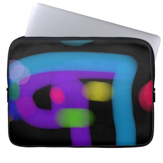 Abstract Digital Circuitry in Cobalt and Violet Laptopschutzhülle (Vorderseite)