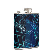 Abstract Digital Geometric Data Blue Art Flachmann (Rechts)