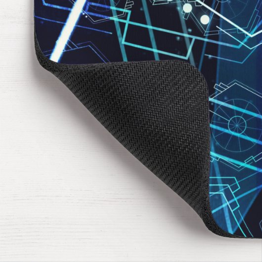 Abstract Digital Geometric Data Blue Art Mousepad (Ecke)