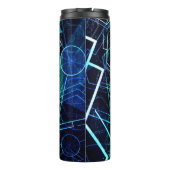 Abstract Digital Geometric Data Blue Art Thermosbecher (Rückseite)