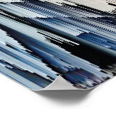 Abstract Digital Glitch Sunset Poster (Ecke)