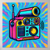 Abstract Digital Pattern Glitch Pop Wallpaper Poster (Vorne)