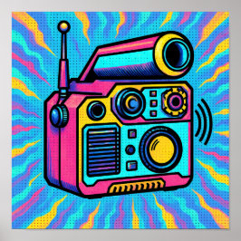 Abstract Digital Pattern Glitch Pop Wallpaper Poster