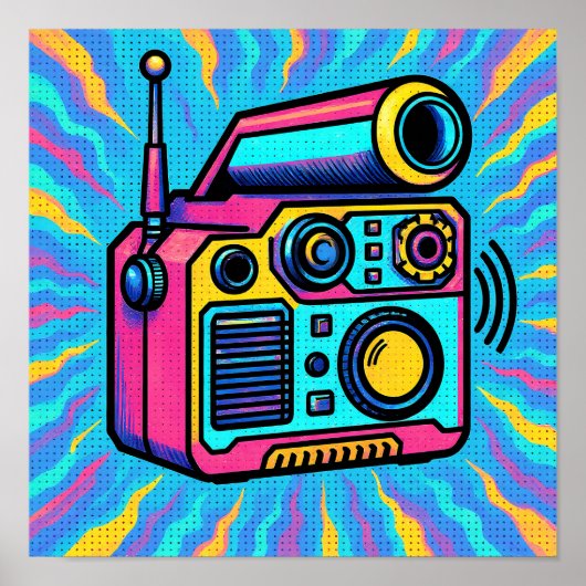 Abstract Digital Pattern Glitch Pop Wallpaper Poster (Vorne)