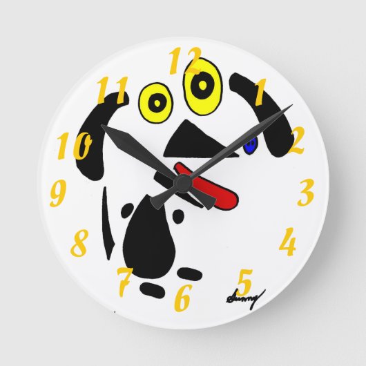 Abstract Dog Clock Runde Wanduhr (Vorderseite)