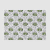 Abstract Doodle Art Style Flowers Shades of Green Seidenpapier (Vorderseite)