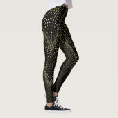 Abstract Dot Pattern | Black & Yellow Halftone Leggings (Rechts)