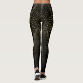 Abstract Dot Pattern | Black & Yellow Halftone Leggings (Rückseite)