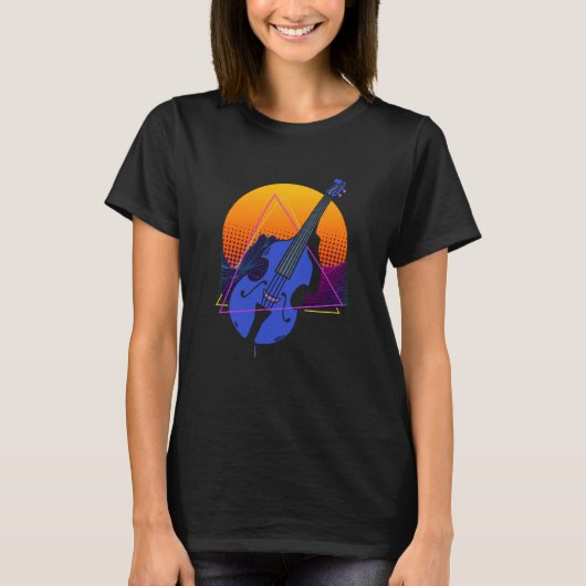 Abstract Double Bass Jazz Musician Contrabass Play T-Shirt (Vorderseite)