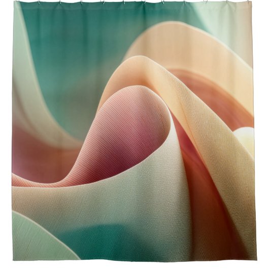 Abstract Drapery with Pastel Gradient Flow Duschvorhang (Vorderseite)