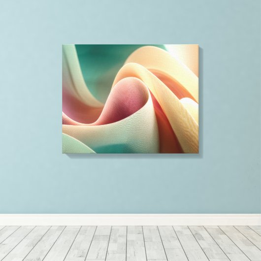 Abstract Drapery with Pastel Gradient Flow Leinwanddruck (Insitu (Holzboden))