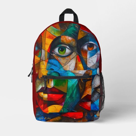 Abstract drawing of girl's bedruckter rucksack (Vorderseite)