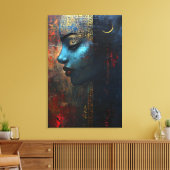 Abstract drawing of girl's leinwanddruck (Insitu (Wohnzimmer))