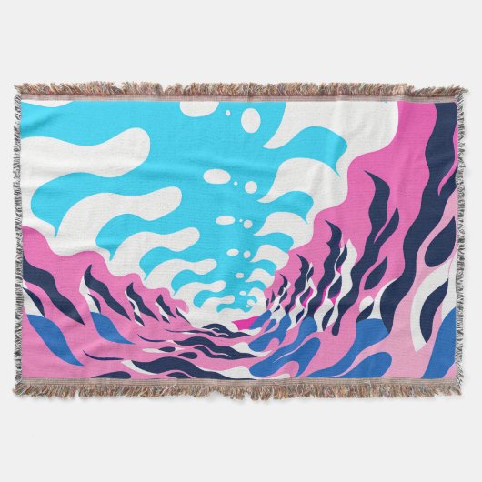 Abstract Dream Wave – Vibrant Surreal Flow Decke (Vorderseite)