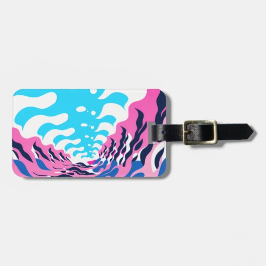 Abstract Dream Wave – Vibrant Surreal Flow Gepäckanhänger (Vorderseite horizontal)
